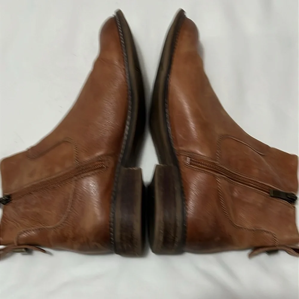 Franco Sarto Brown Leather Hoda Booties